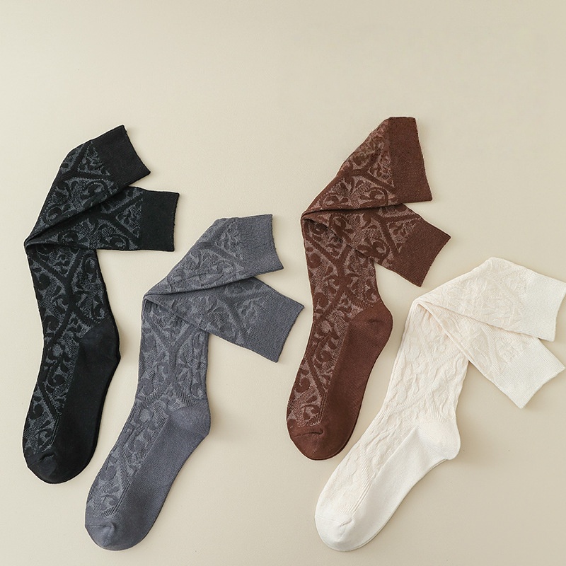 Knee High Socks Feamle High Sock Fleece Lined Warm Non-Slip Over-Knee Socks